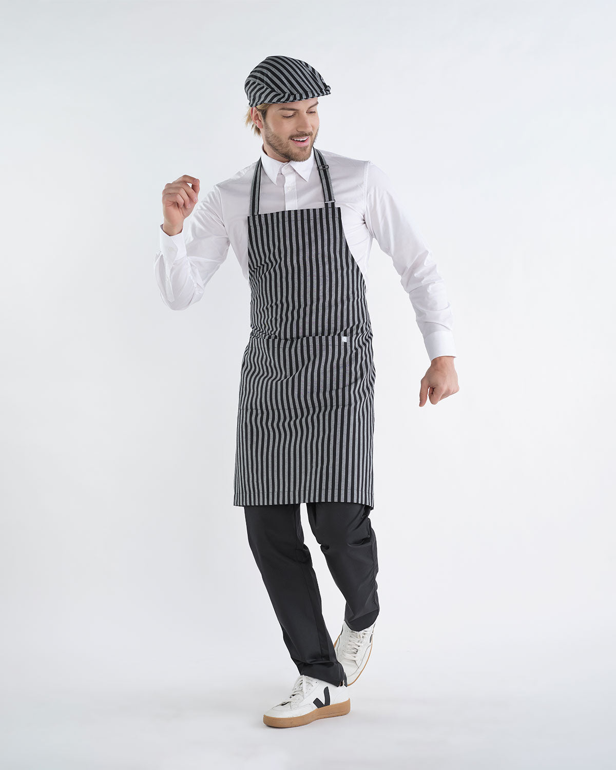 Delantal Sun Risca Negro/Gris