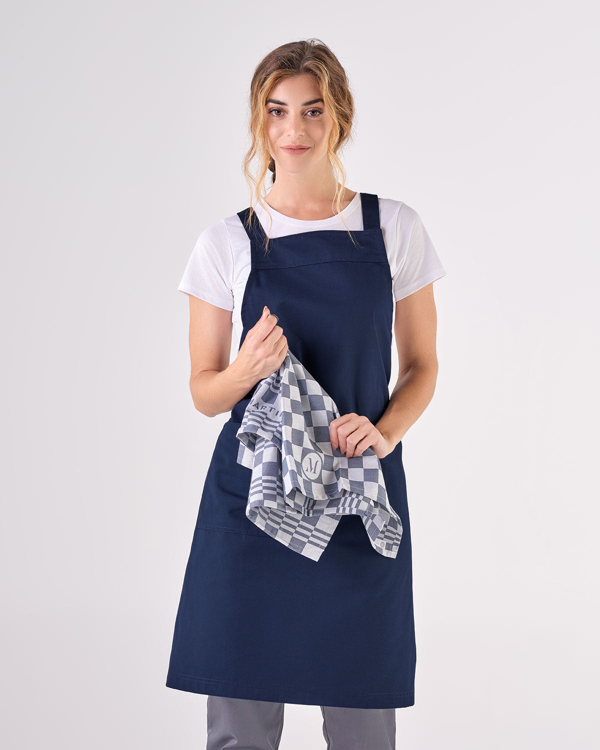 Delantal Cruzado Capri Azul Marino