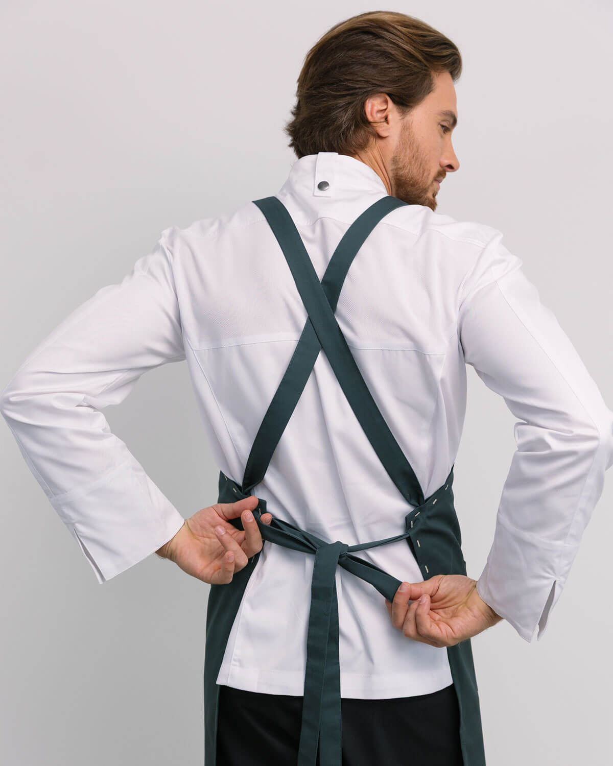 Delantal Cruzado Capri Verde Azulado