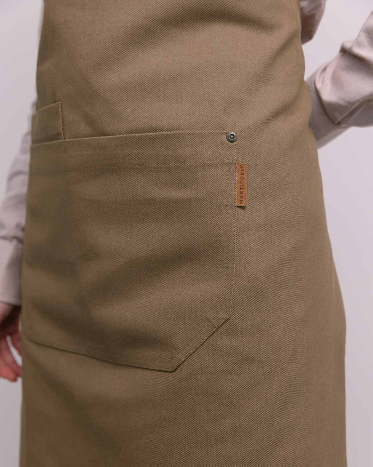 Melbourne Crossed Apron in Beige Denim