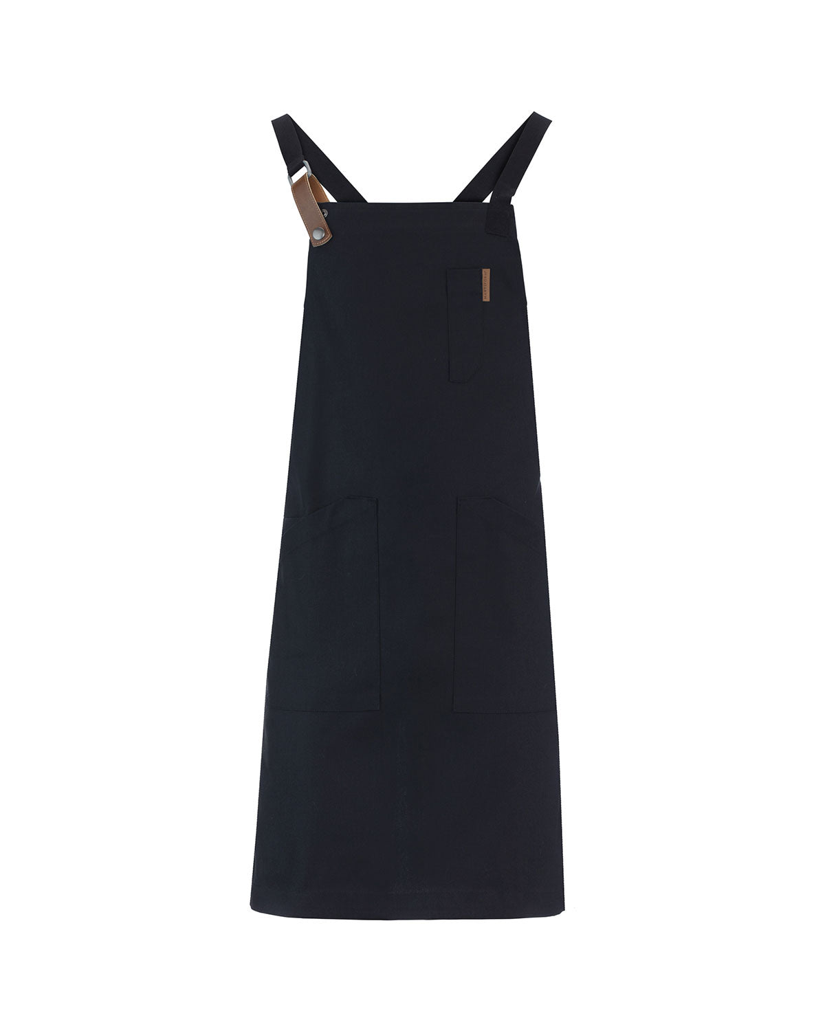 Black Retro Crossed Apron with Black Straps