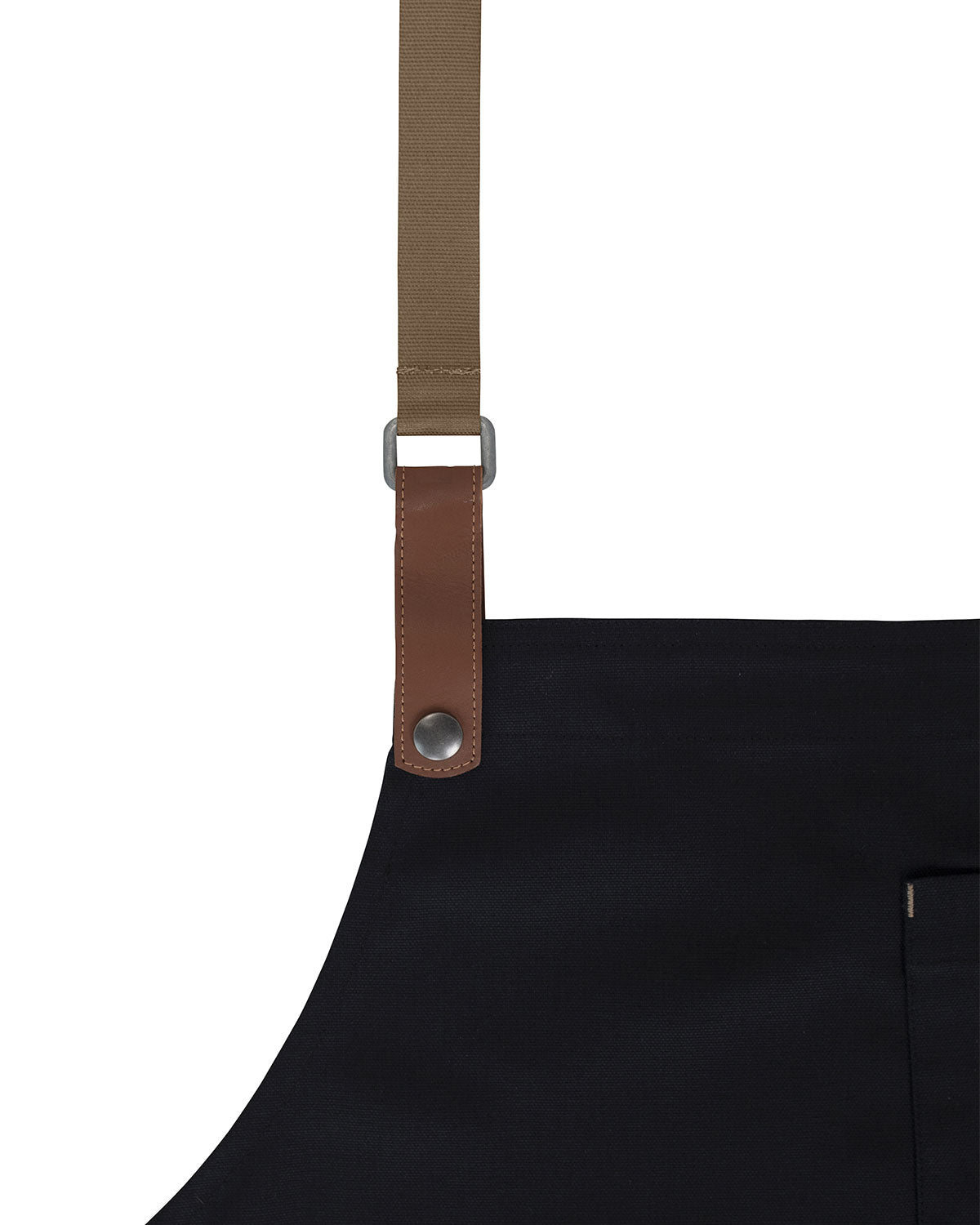 Delantal Cruzado Retro Negro con Tiras Beige