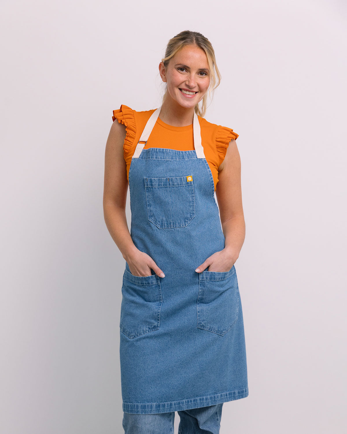 Delantal de Adulto Sunshine en Denim Azul Claro