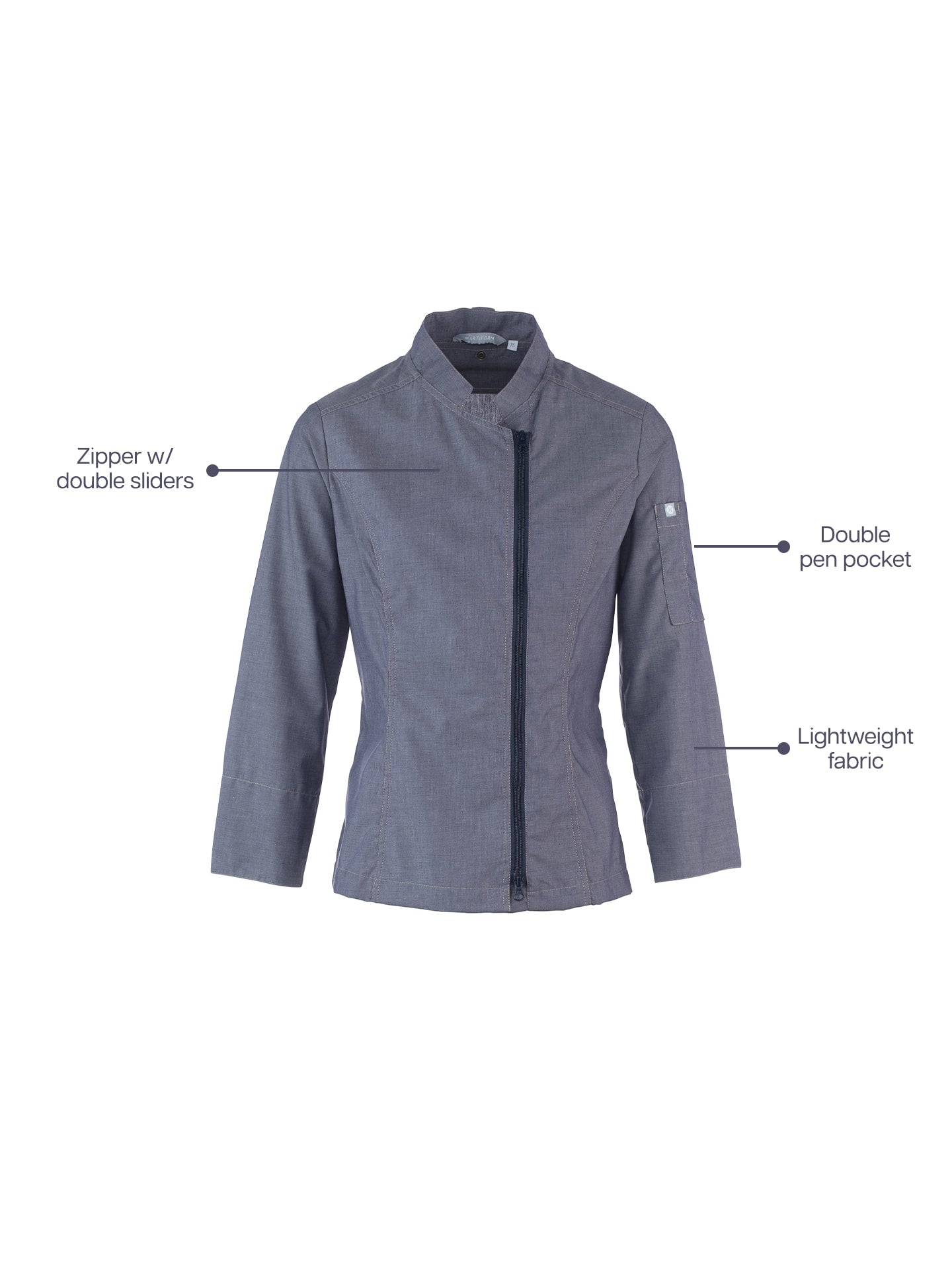 Jaleca de Señora Oporto en Denim Azul