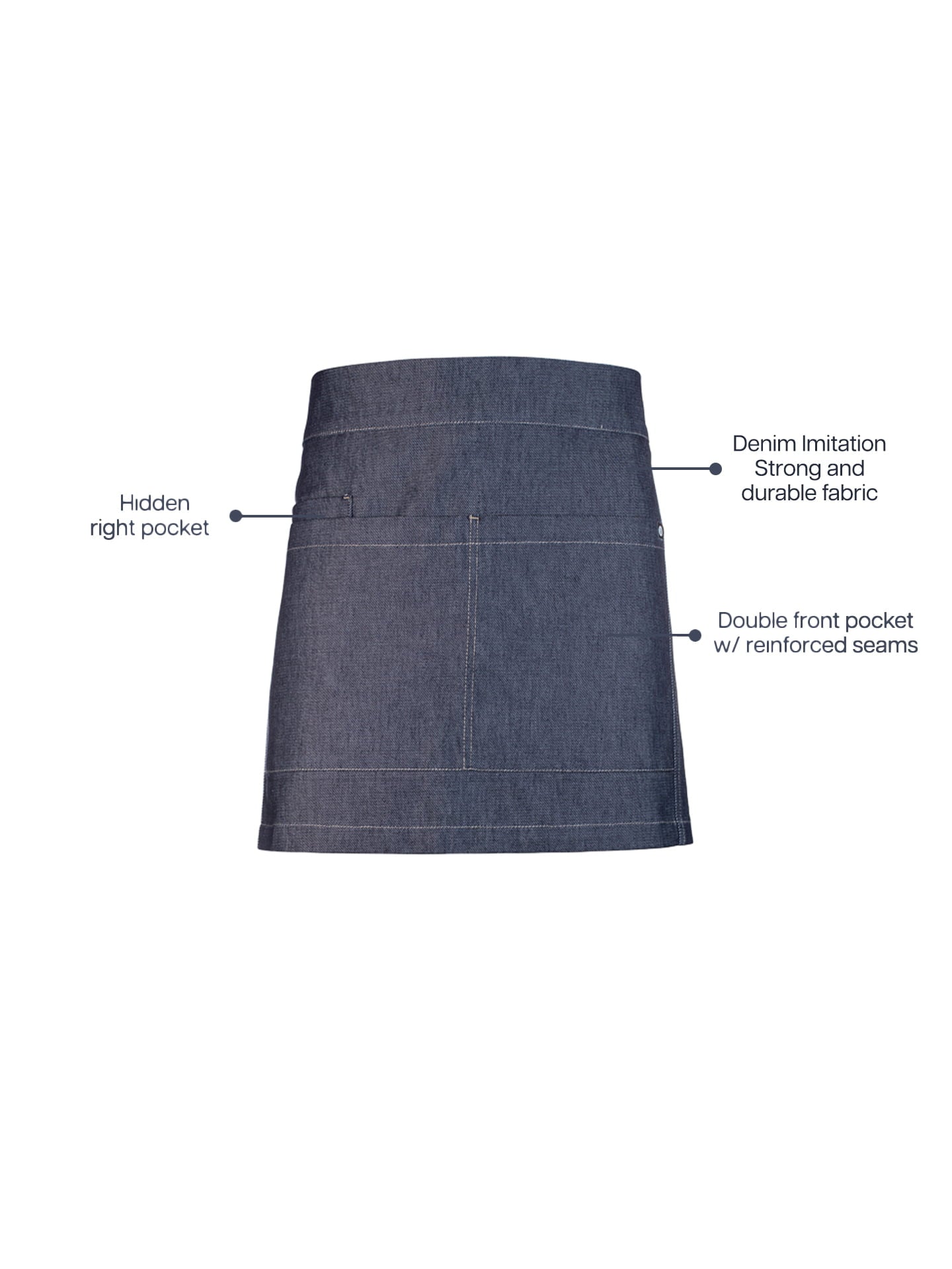 Avental Curto Royal em Denim Azul