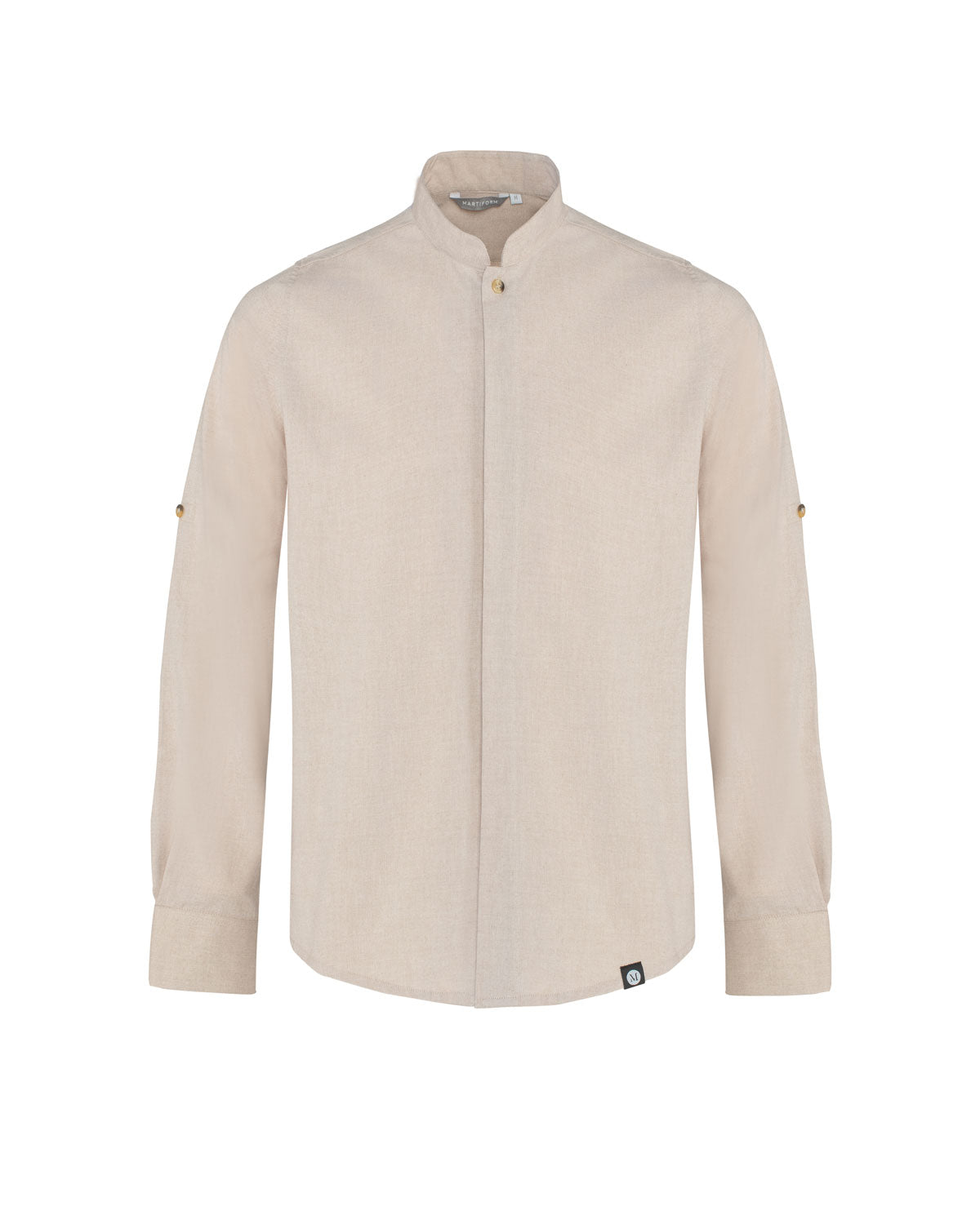 Camicia Mandarim Unisex Grace in Lino Beige