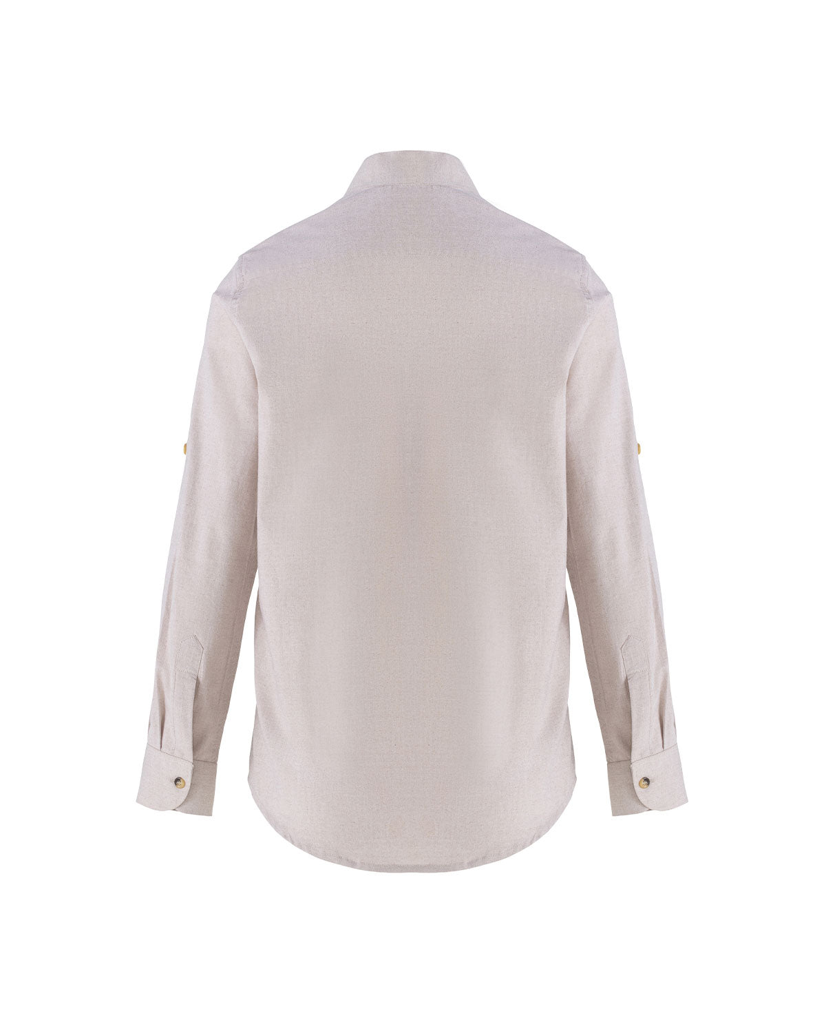 Unisex Mandarin Shirt Grace in Beige Linen