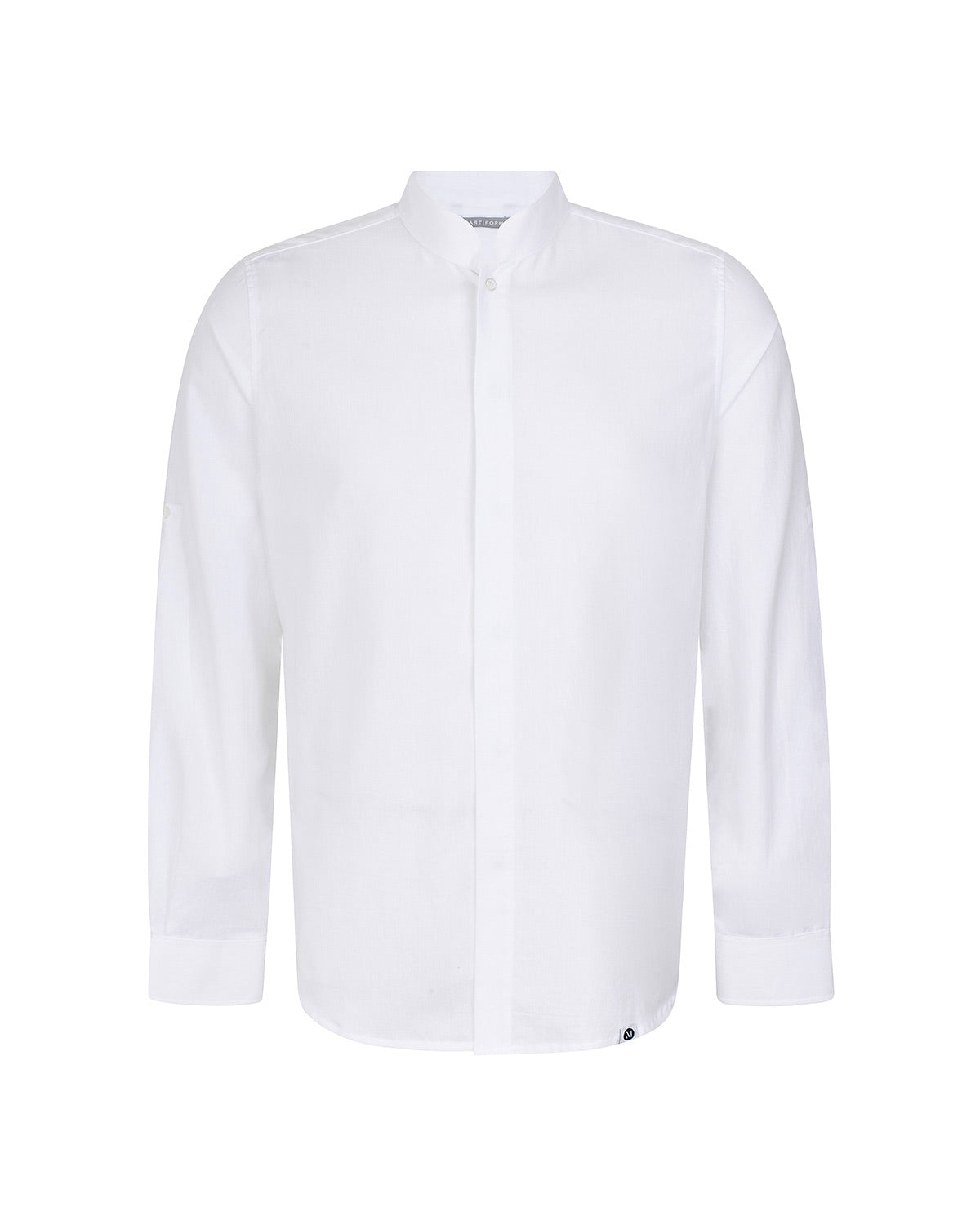 Camicia Mandarino Unisex Grace in Lino Bianco