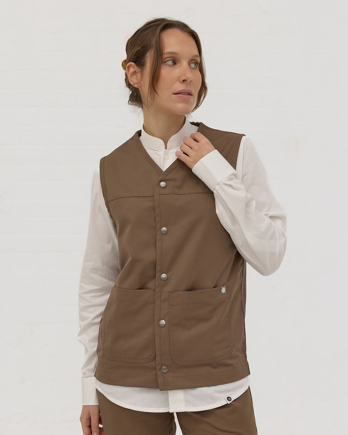 Gilet Unisexe Worker Vest Vert Brunâtre