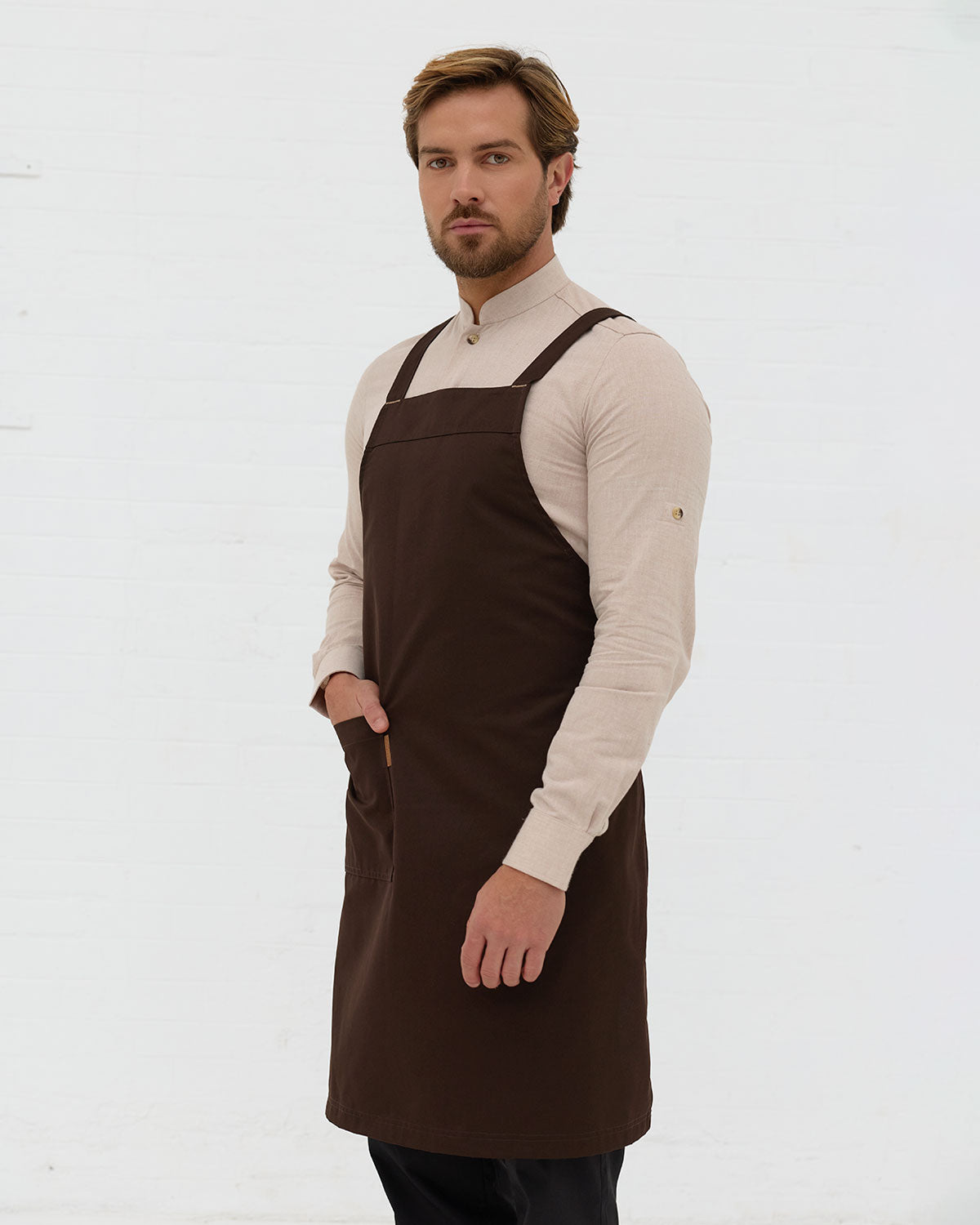 Crossed Apron Capri Brown