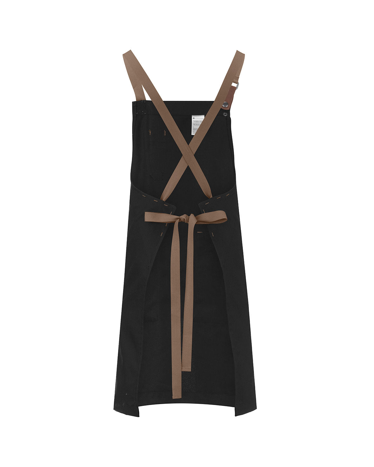 Delantal Cruzado Retro Negro con Tiras Beige