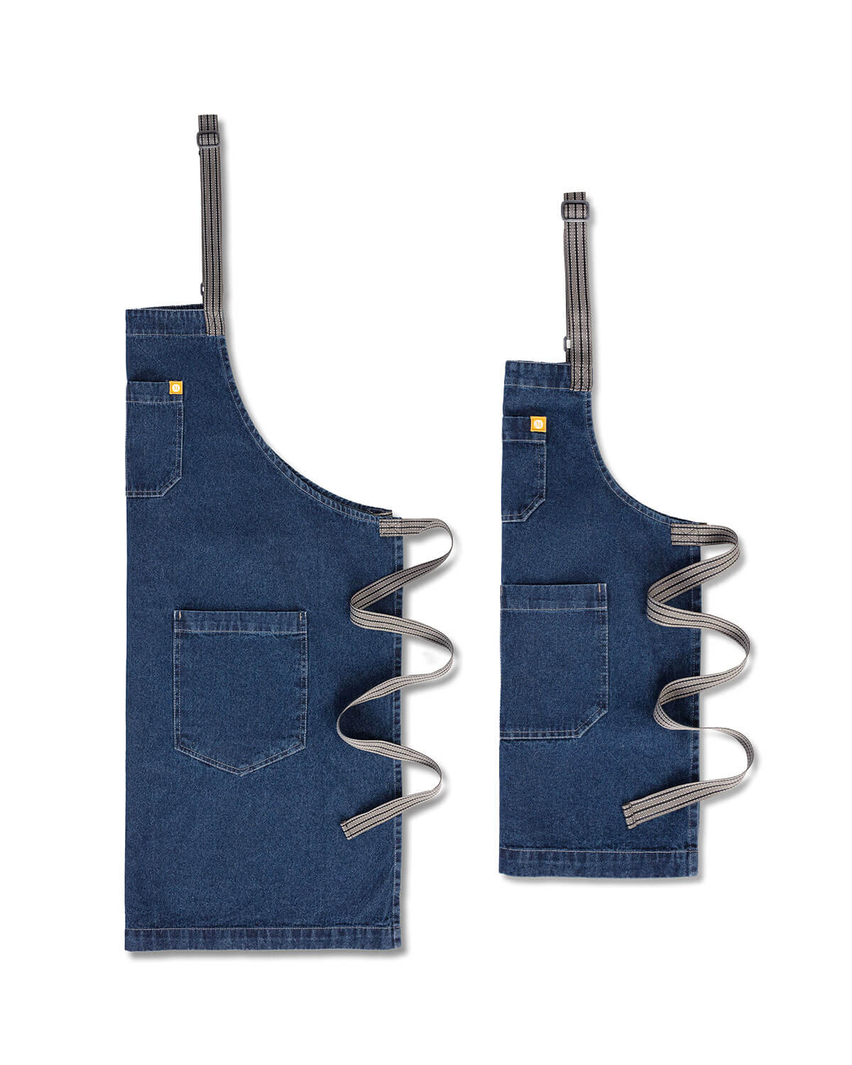 Combo de bavette pour adulte et enfant Midnight en denim bleu foncé